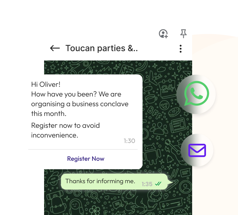 Central CRM chat mockup